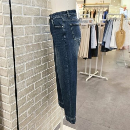 9부 스판 데님 팬츠