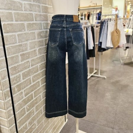 9부 스판 데님 팬츠