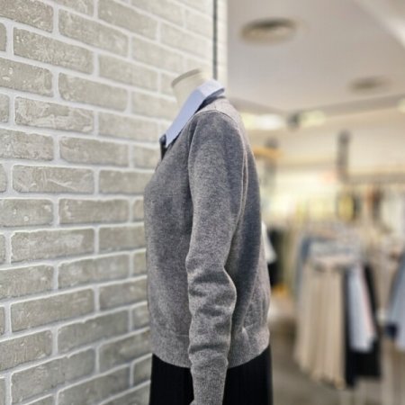 카라 배색 포인트 가디건