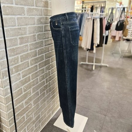 세미 와이드 데님 팬츠