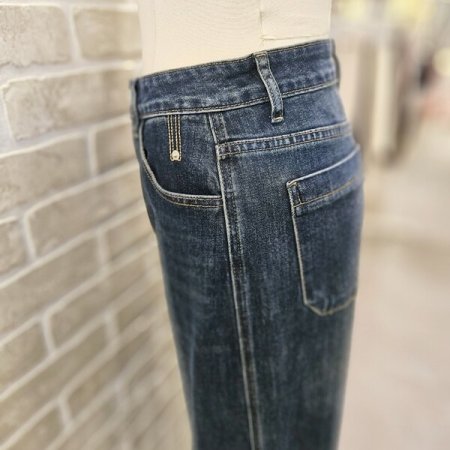 세미 와이드 데님 팬츠