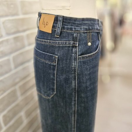 세미 와이드 데님 팬츠