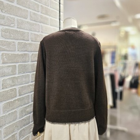 울 혼방 자수 가디건