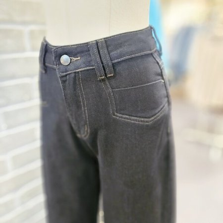 블랙 생지 와이드 데님 팬츠