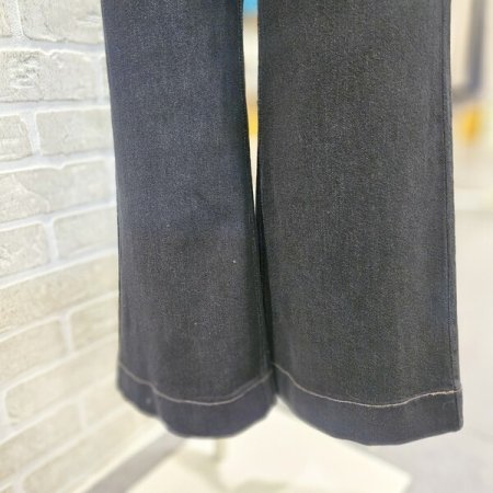 블랙 생지 와이드 데님 팬츠