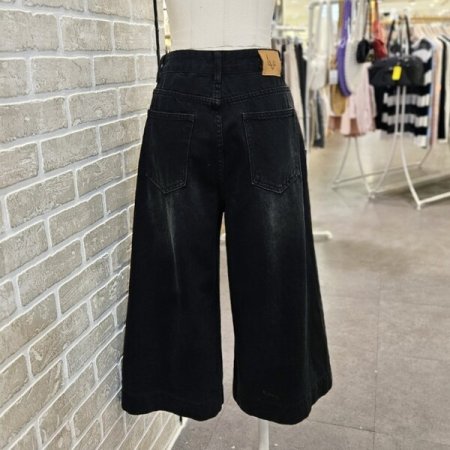 난 스판 7부 데님 팬츠