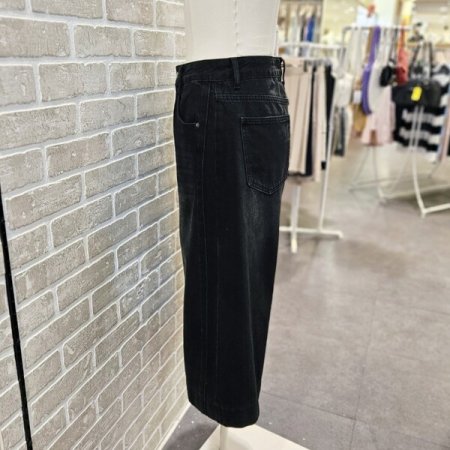 난 스판 7부 데님 팬츠