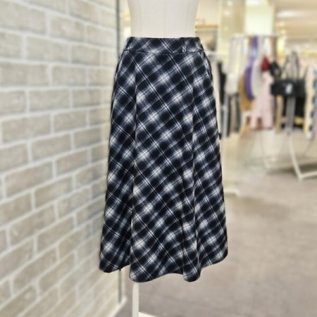 체크 겉 기모 스커트