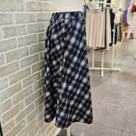 체크 겉 기모 스커트