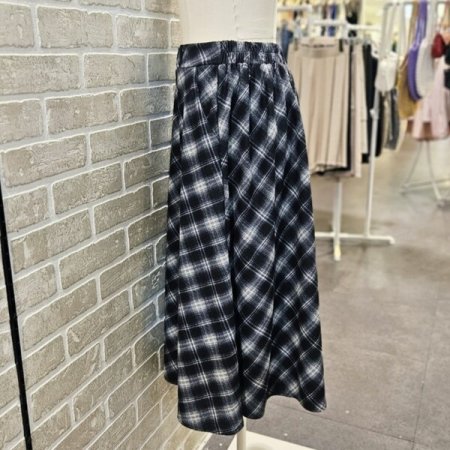 체크 겉 기모 스커트