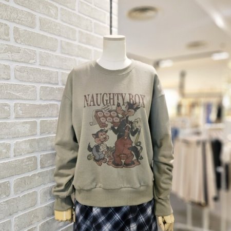 늑대 나염 맨투맨