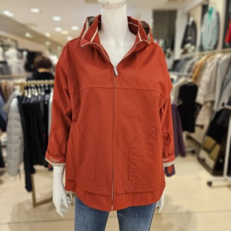 소매레터링 후드 집업점퍼