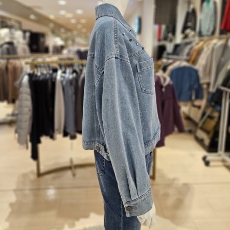 비즈장식 데님 재킷