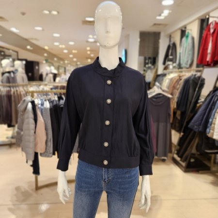 금속버튼 라운드넥 재킷