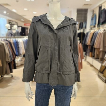 숨김단추 후드 점퍼