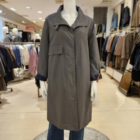 소매배색 롱 트렌치재킷