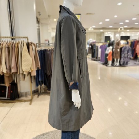 소매배색 롱 트렌치재킷