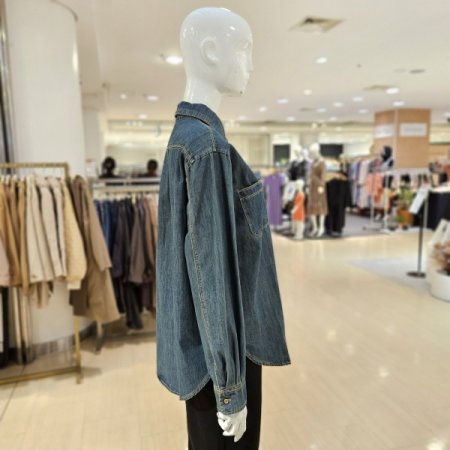 양포켓 워싱 데님 셔츠