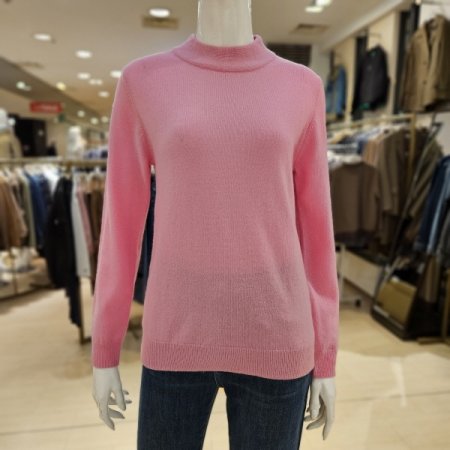 울 캐시미어 혼방 라운드 니트