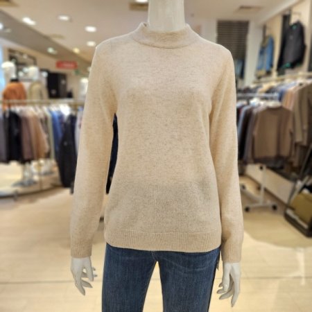 울 캐시미어 혼방 라운드 니트