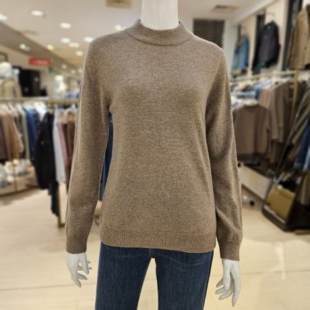 울 캐시미어 혼방 라운드 니트