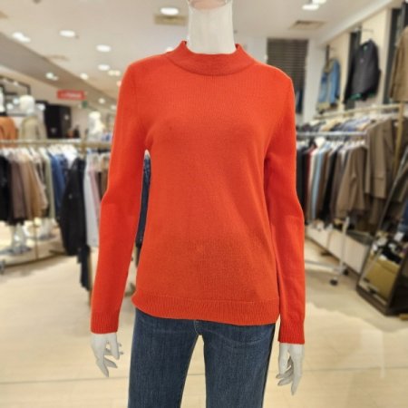 울 캐시미어 혼방 라운드 니트