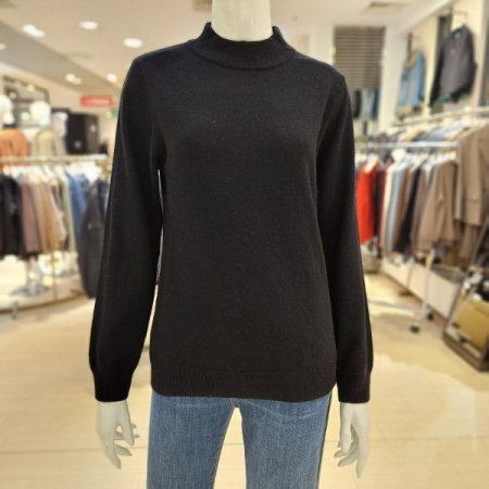 울 캐시미어 혼방 라운드 니트