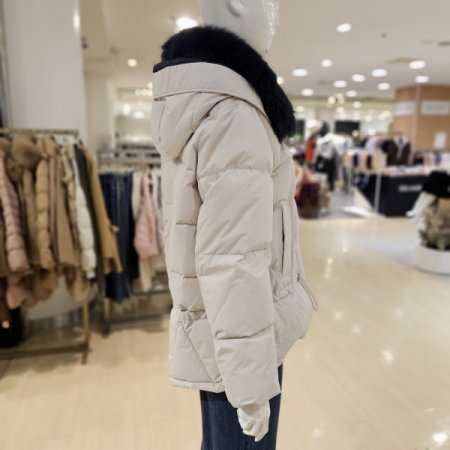 탈착 폭스카라 덕다운 패딩점퍼