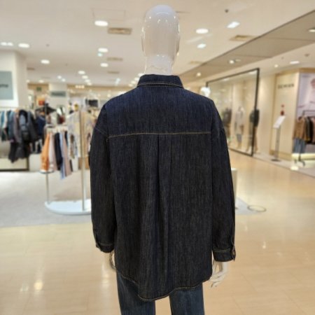 꽃자수 긴팔 데님 셔츠