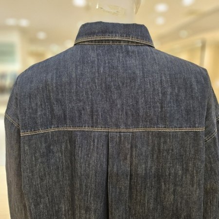 꽃자수 긴팔 데님 셔츠