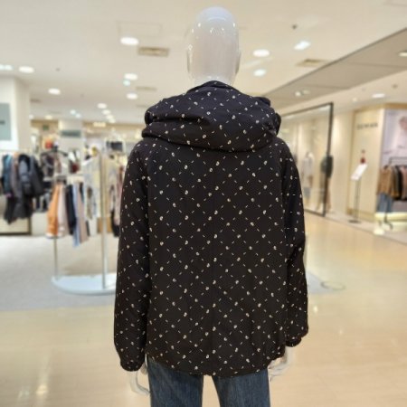 속누빔 해골프린팅 후드 점퍼