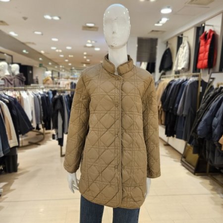 체크패턴 구스다운 누빔 양면 재킷