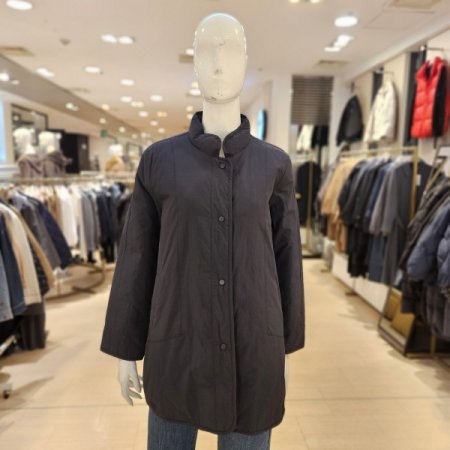 체크패턴 구스다운 누빔 양면 재킷