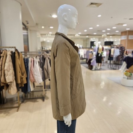 체크패턴 구스다운 누빔 양면 재킷