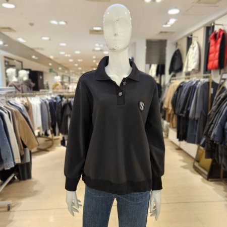 로고 라운드패치 카라 티셔츠