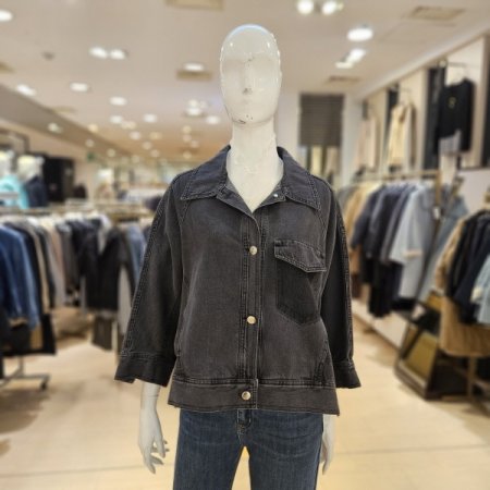 밑단 옆트임 오버핏 데님재킷