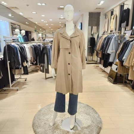 하이넥 롱 트렌치 코트