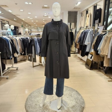 하이넥 롱 트렌치 코트