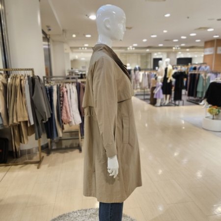 하이넥 롱 트렌치 코트