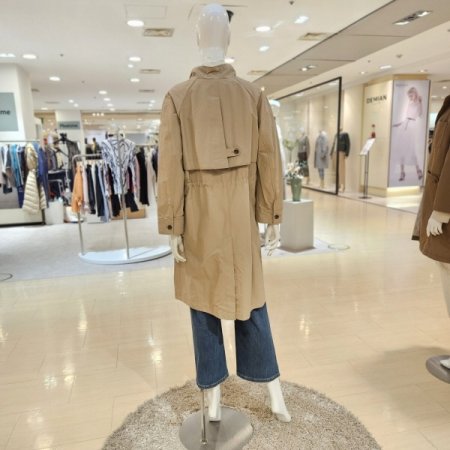 하이넥 롱 트렌치 코트