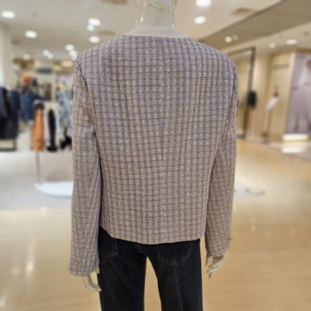 금장버튼 라운드 트위드 재킷