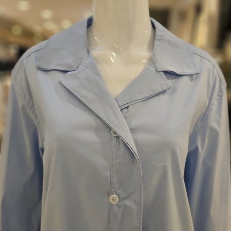 이중카라 면혼방 카라 블라우스