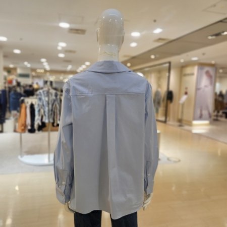 이중카라 면혼방 카라 블라우스