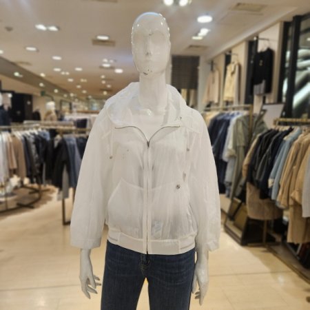 밑단밴딩 홑겹 7부 후드 집업 점퍼