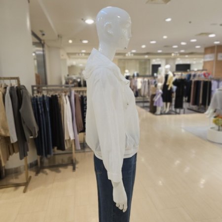 밑단밴딩 홑겹 7부 후드 집업 점퍼