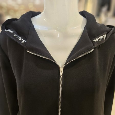 후드 속 레터링 집업후드점퍼