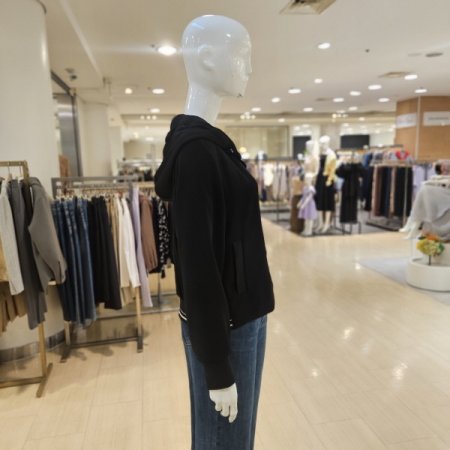 후드 속 레터링 집업후드점퍼