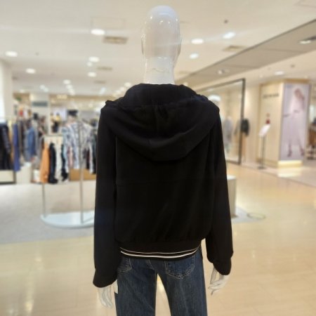 후드 속 레터링 집업후드점퍼