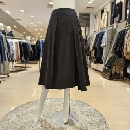 뒷밴딩 언발 핀턱 트임 스커트