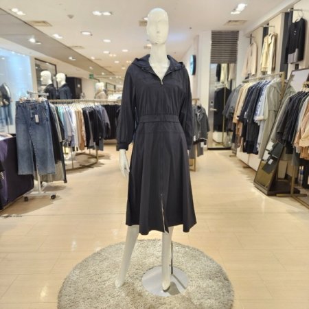 탈착후드 집업 롱 원피스